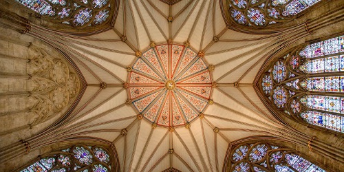 A beautifully decorated ceiling